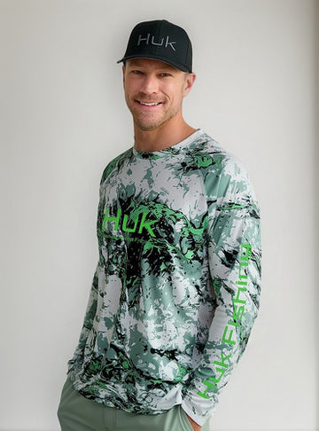 Playera Huk Fishing Pursuit Mossy Oak Hombre Pesca