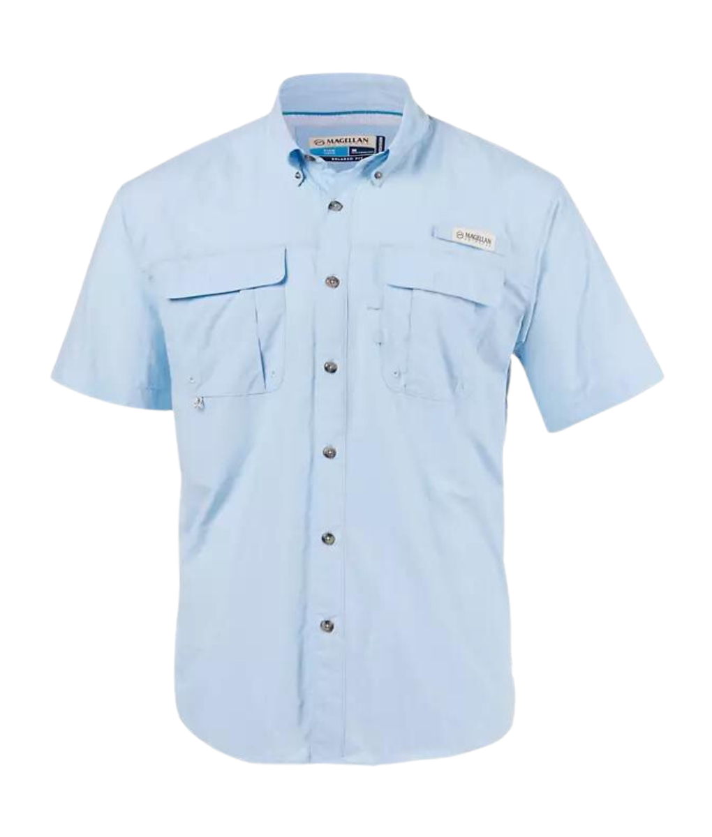 Camisa Magellan Outdoors Laguna Madre Manga Corta, azul claro