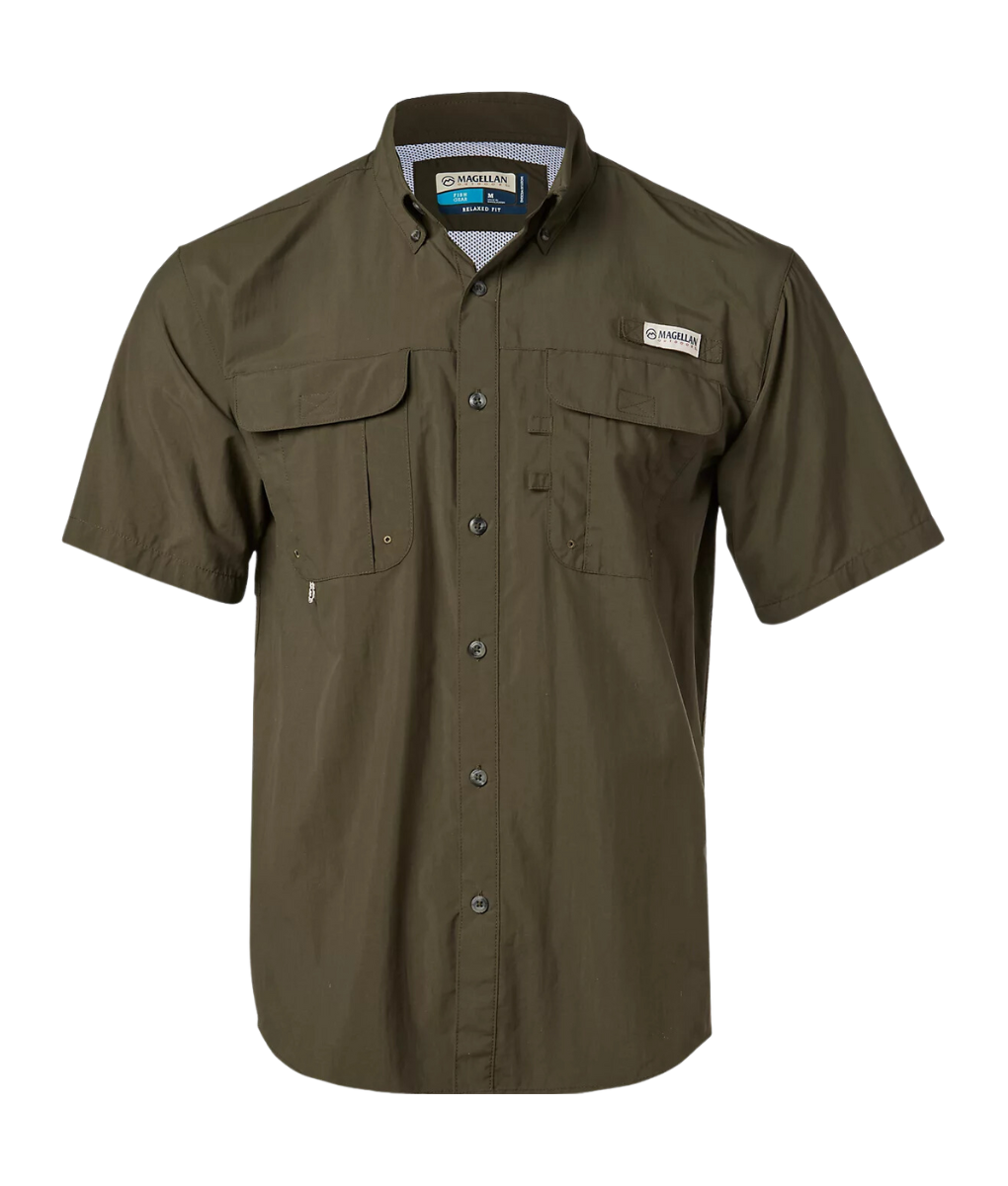 Camisa Magellan Outdoors Laguna Madre Manga Corta, verde musgo